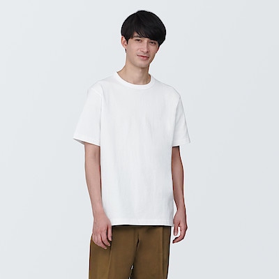 紳士　洗いざらし太番手クルーネック半袖Ｔシャツ