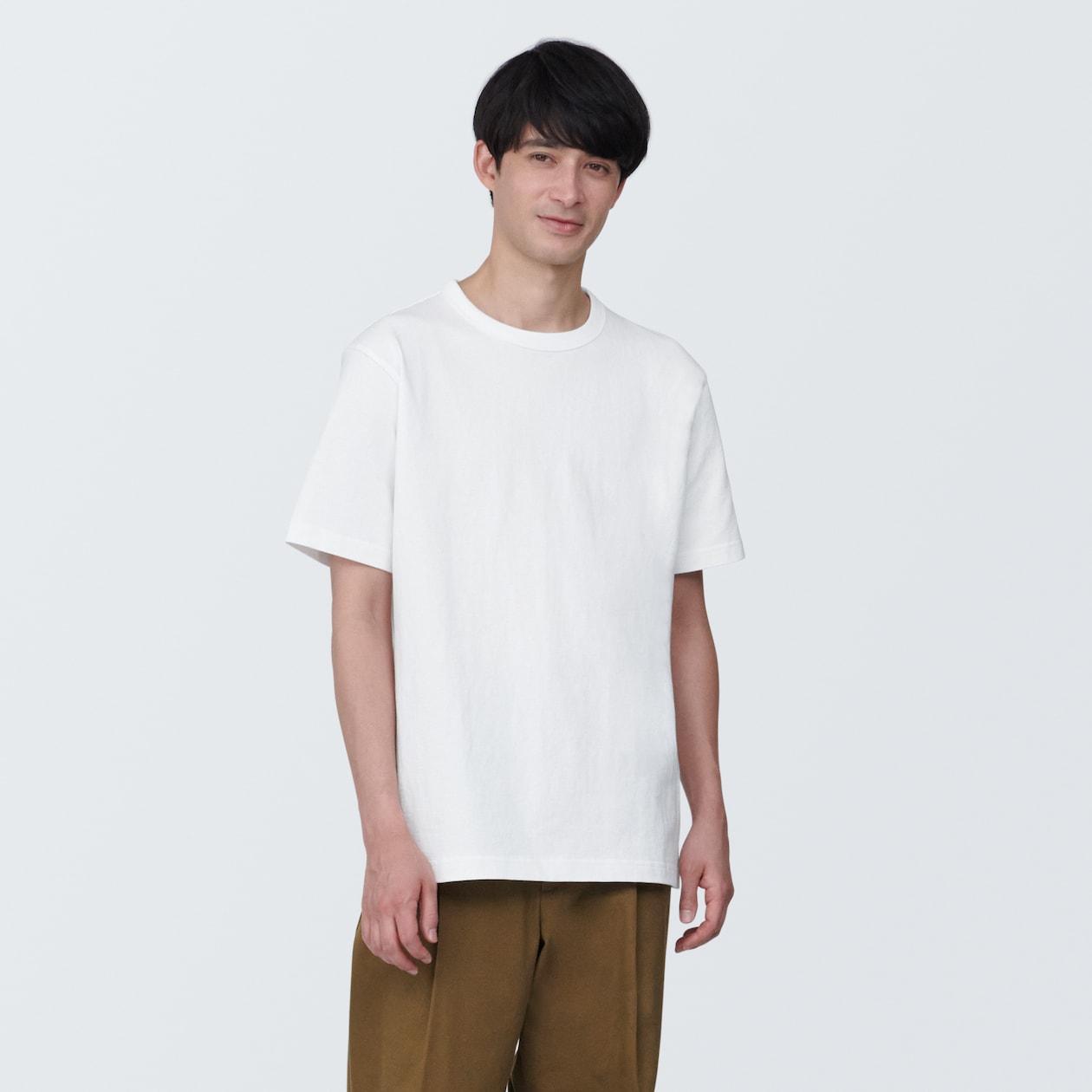紳士　洗いざらし太番手クルーネック半袖Ｔシャツ