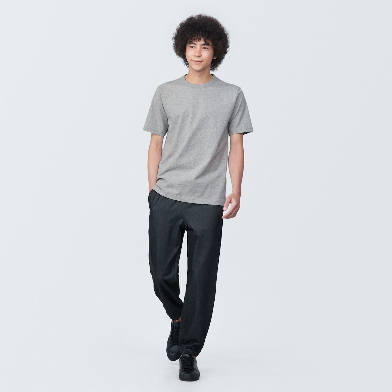 紳士　洗いざらし太番手クルーネック半袖Ｔシャツ