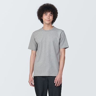 紳士　洗いざらし太番手クルーネック半袖Ｔシャツ