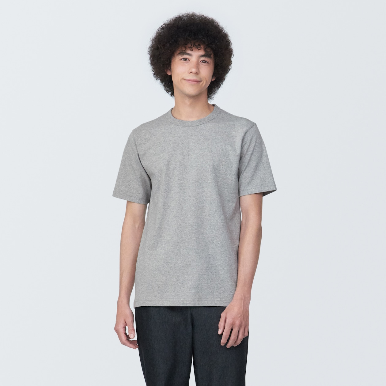 紳士　洗いざらし太番手クルーネック半袖Ｔシャツ