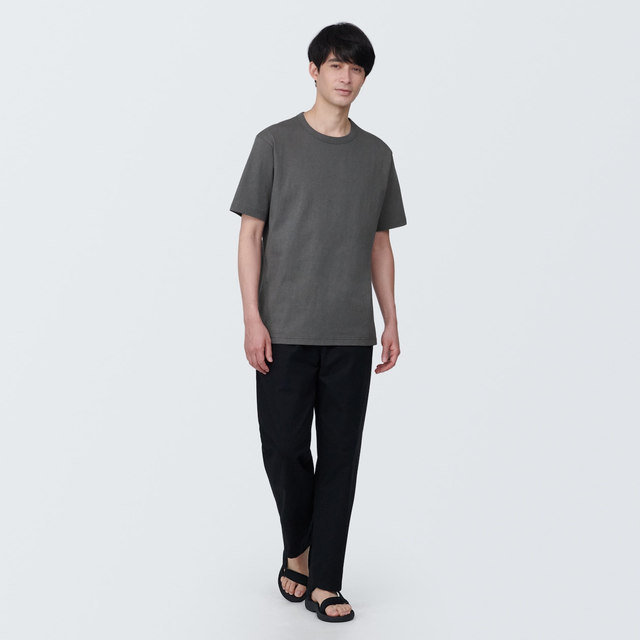 紳士　洗いざらし太番手クルーネック半袖Ｔシャツ