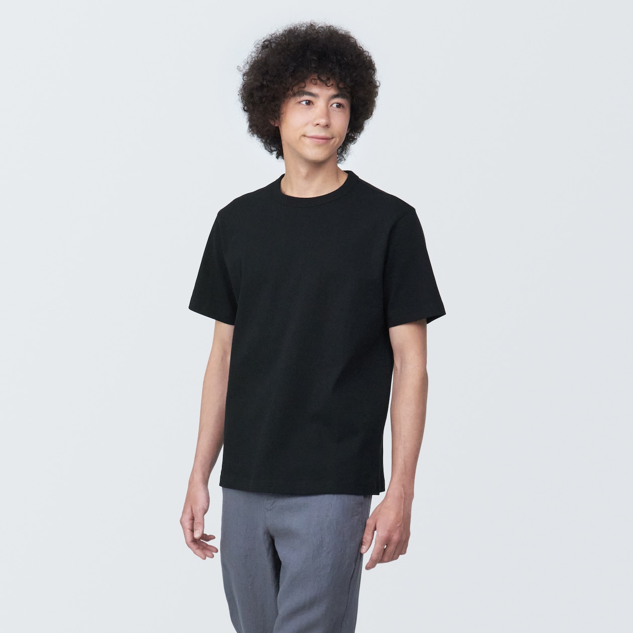 紳士　洗いざらし太番手クルーネック半袖Ｔシャツ