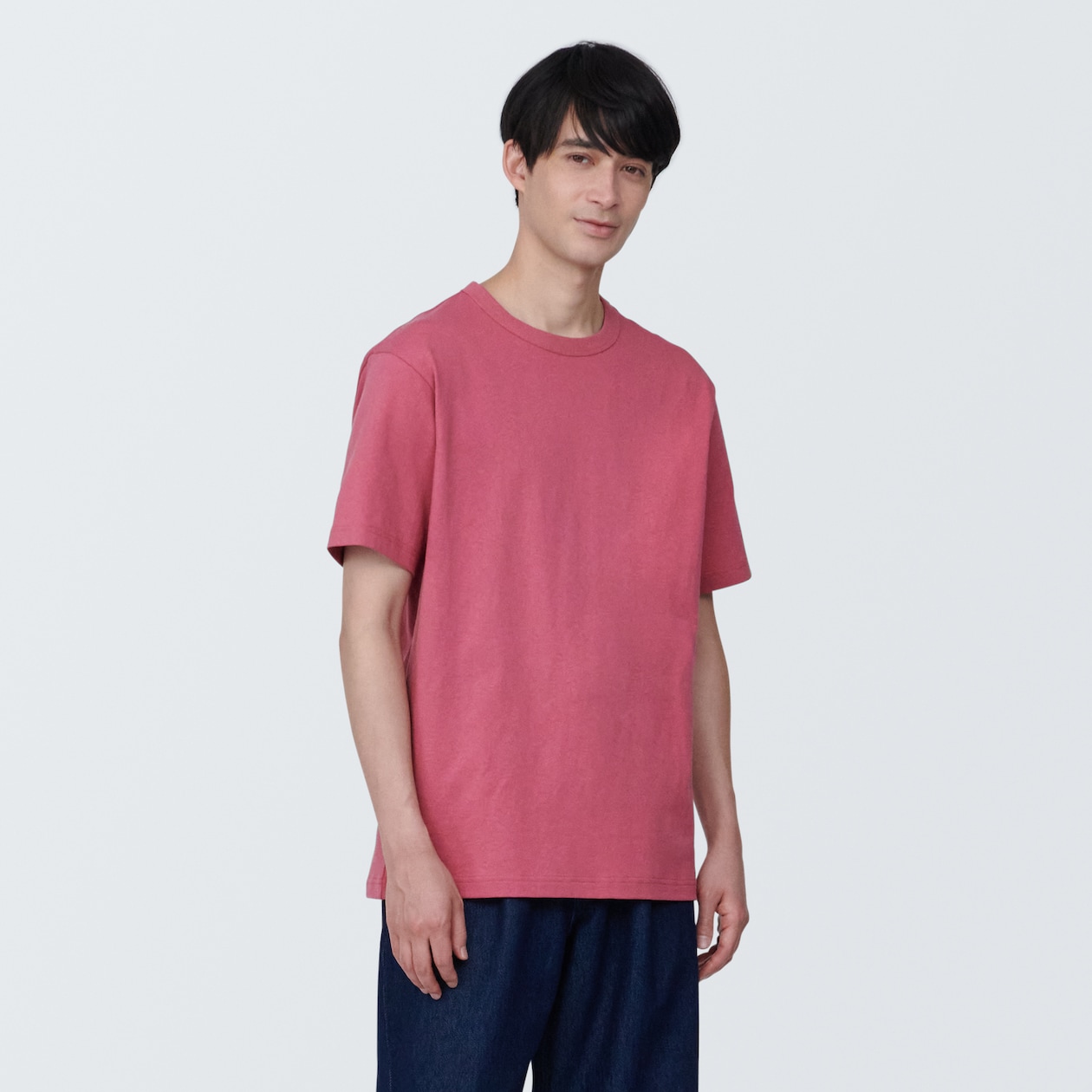紳士　洗いざらし太番手クルーネック半袖Ｔシャツ