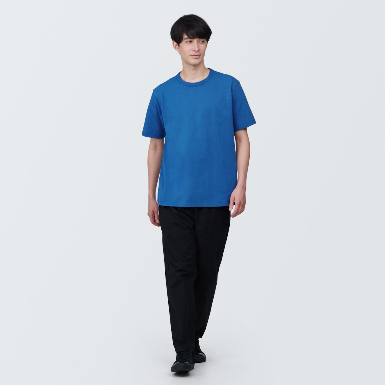 紳士　洗いざらし太番手クルーネック半袖Ｔシャツ