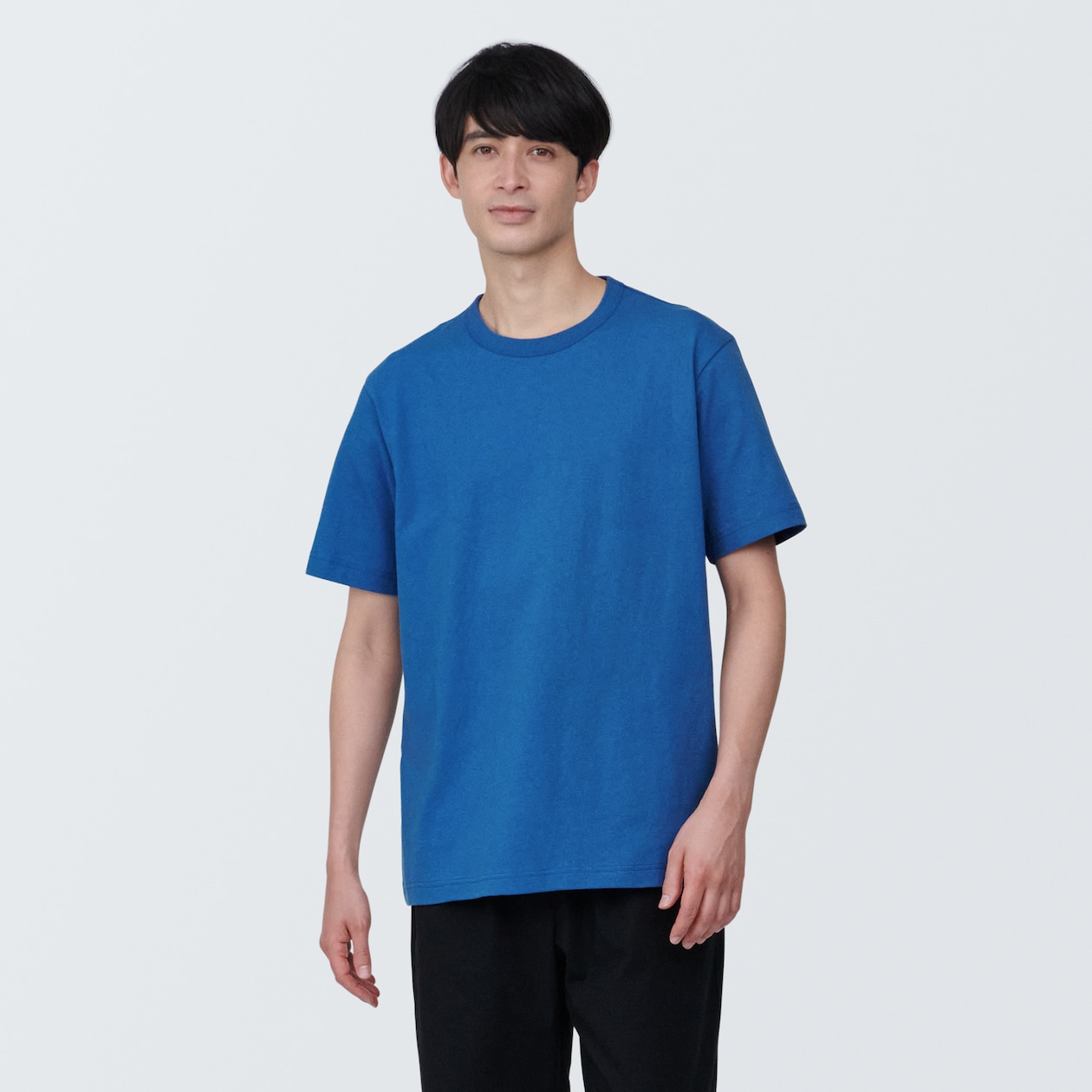 紳士　洗いざらし太番手クルーネック半袖Ｔシャツ