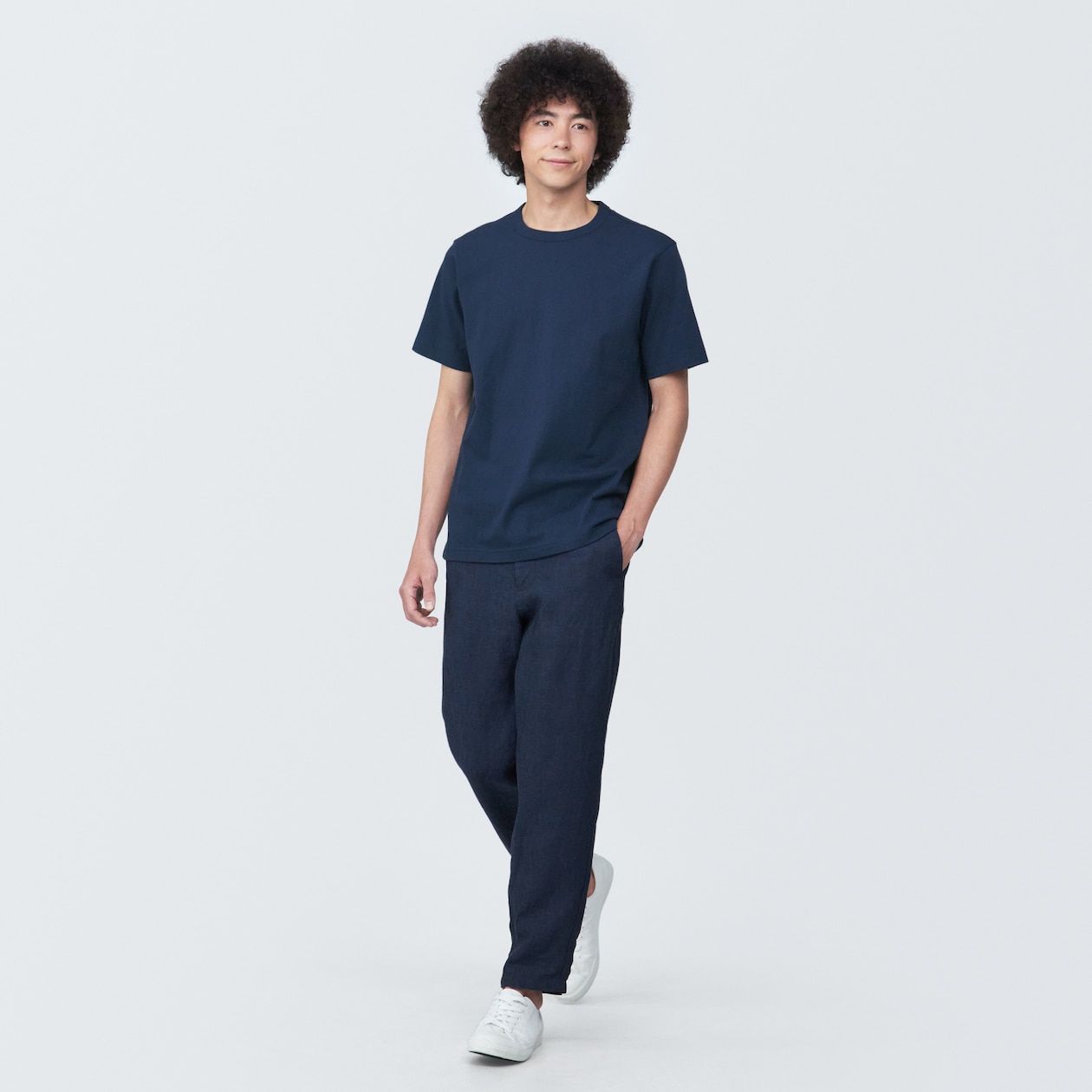 紳士　洗いざらし太番手クルーネック半袖Ｔシャツ