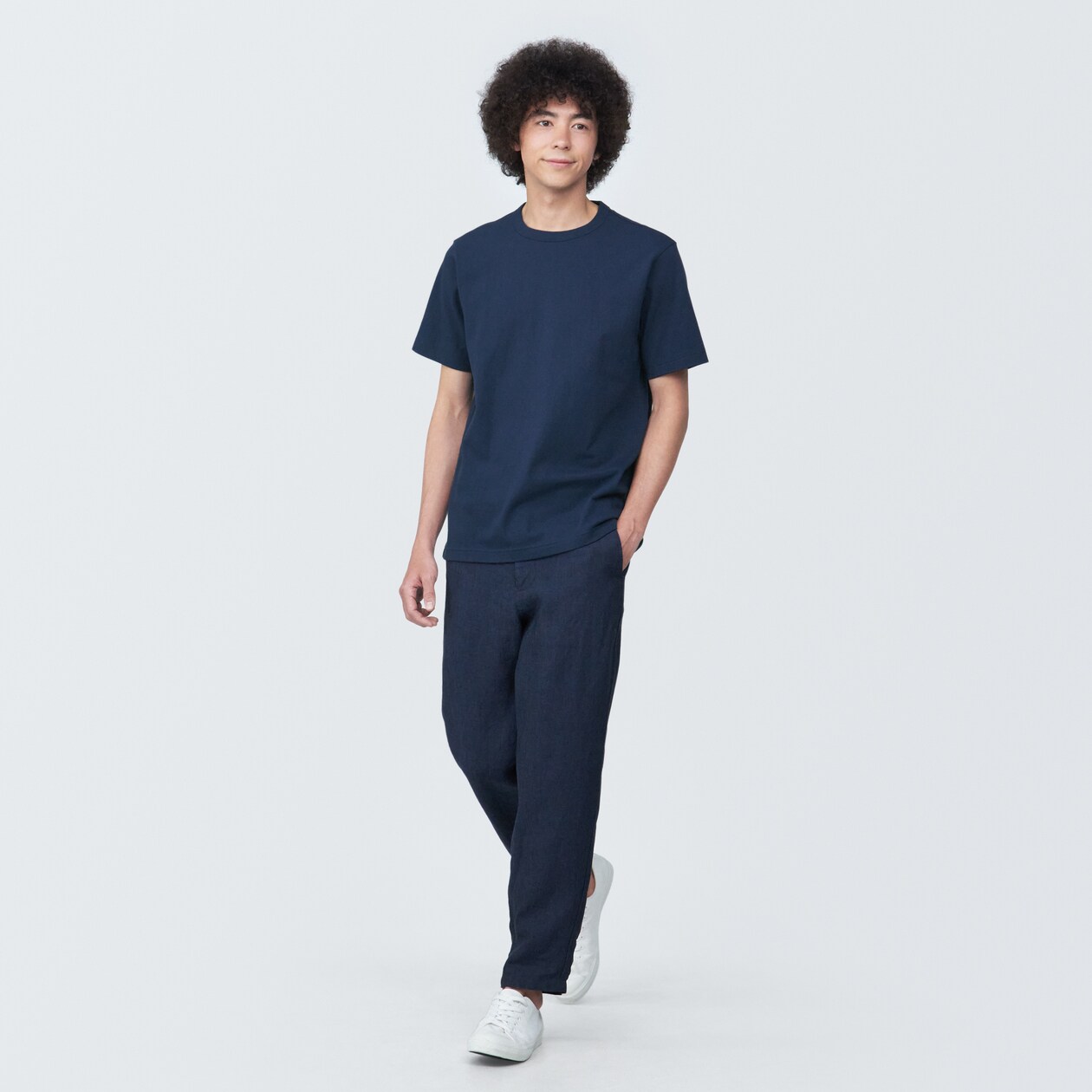 紳士　洗いざらし太番手クルーネック半袖Ｔシャツ