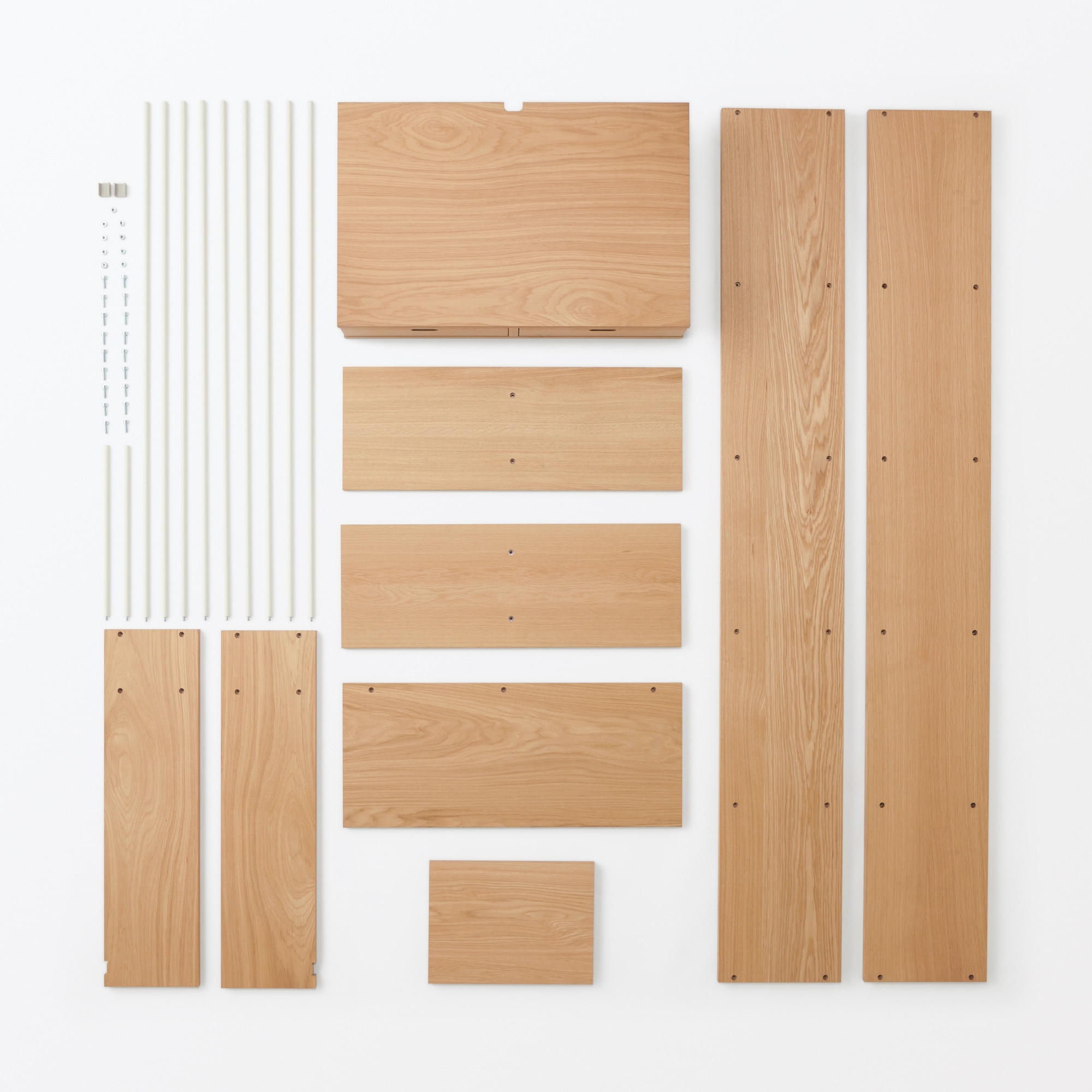 スタッキングシェルフ　カウンター　２列　オーク材突板