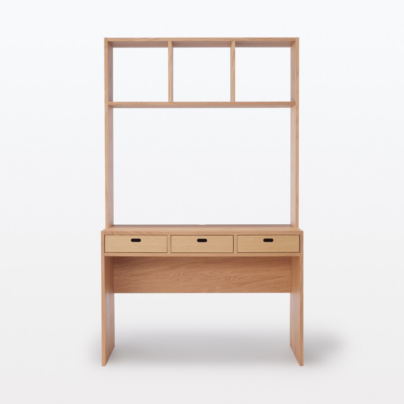 スタッキングシェルフ カウンター 3列 オーク材突板 | 無印良品 