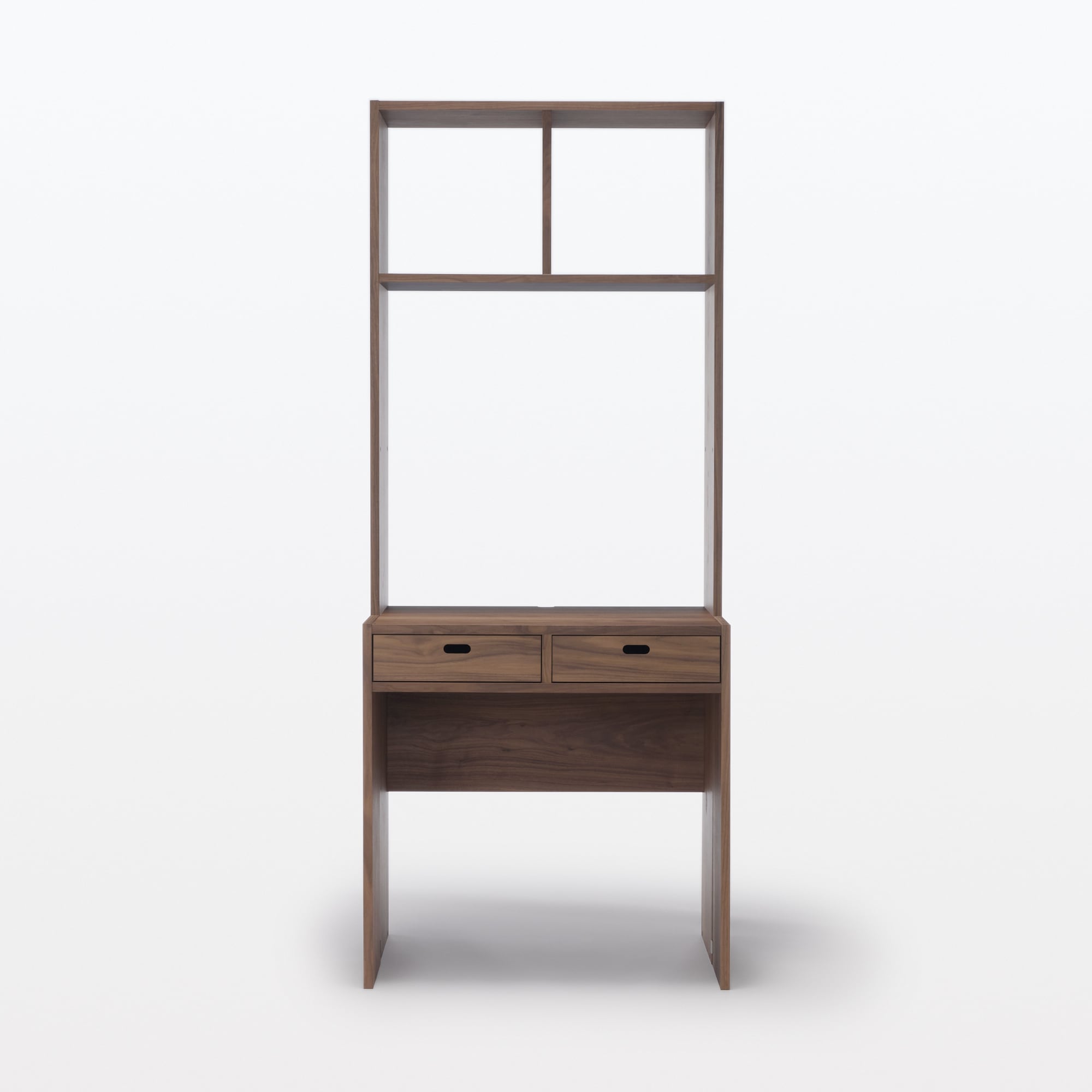 スタッキングシェルフ　カウンター　２列　ウォールナット材突板