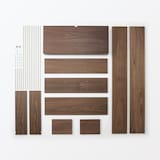 スタッキングシェルフ　カウンター　３列　ウォールナット材突板