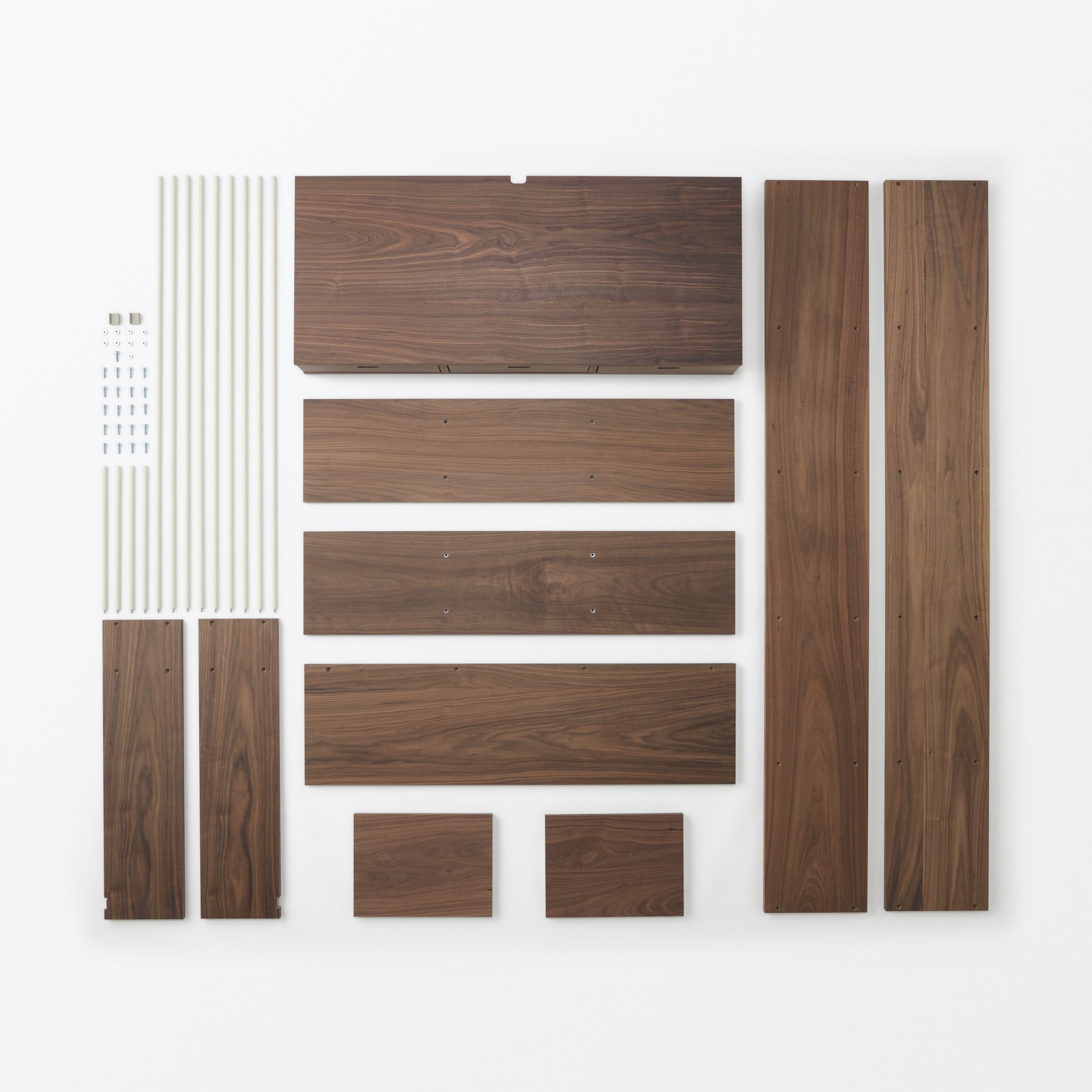 スタッキングシェルフ　カウンター　３列　ウォールナット材突板