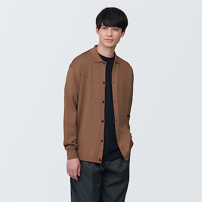 紳士　ＵＶカットヘンプ混シャツカーディガン