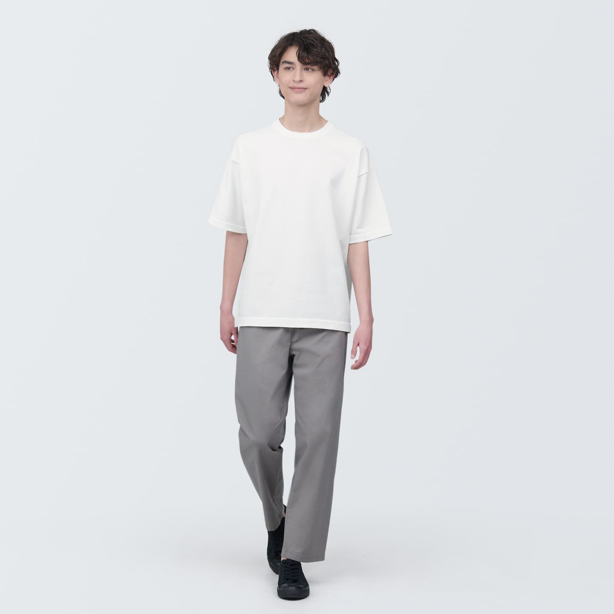 紳士　ＵＶカット天竺編みクルーネック半袖ニットＴシャツ