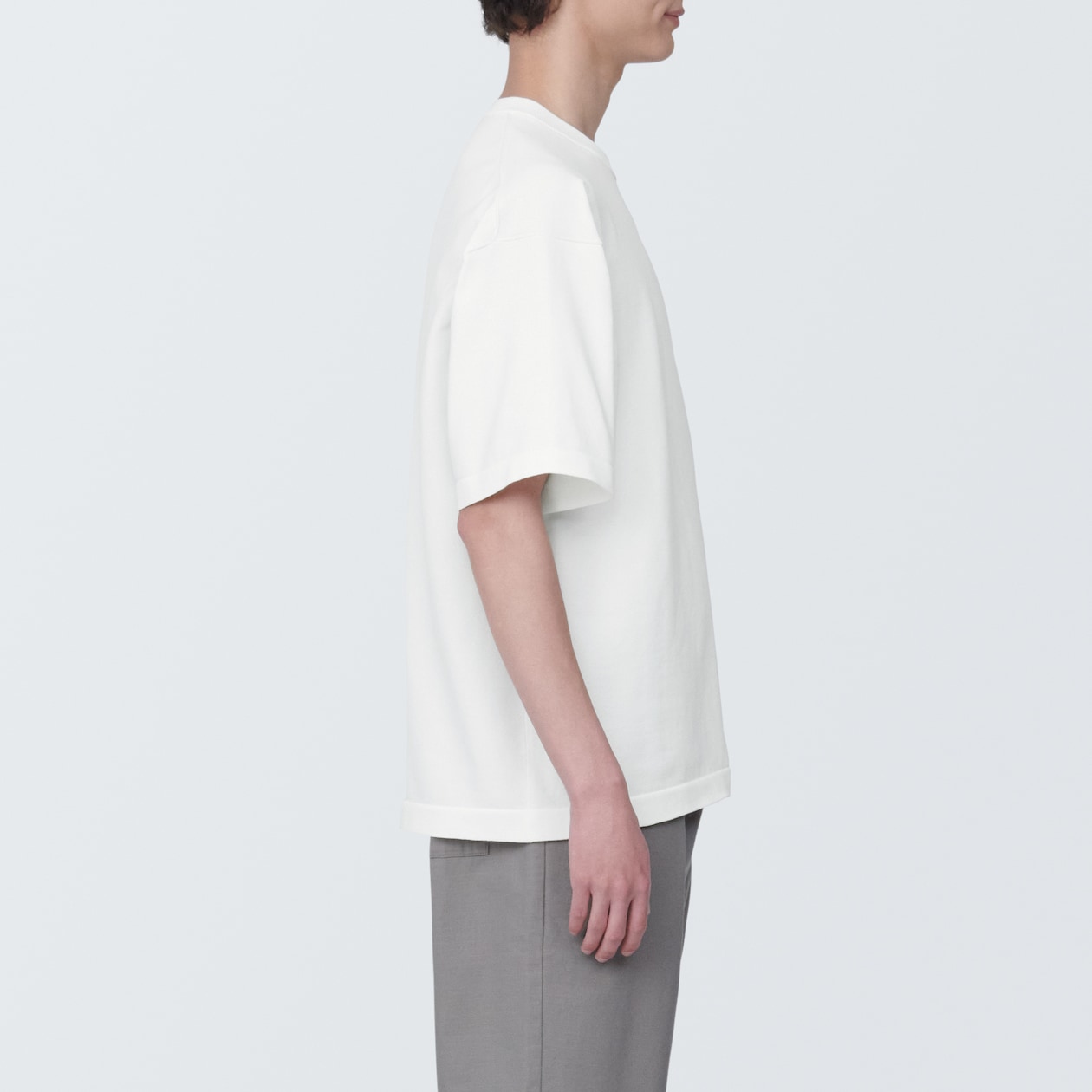 紳士　ＵＶカット天竺編みクルーネック半袖ニットＴシャツ