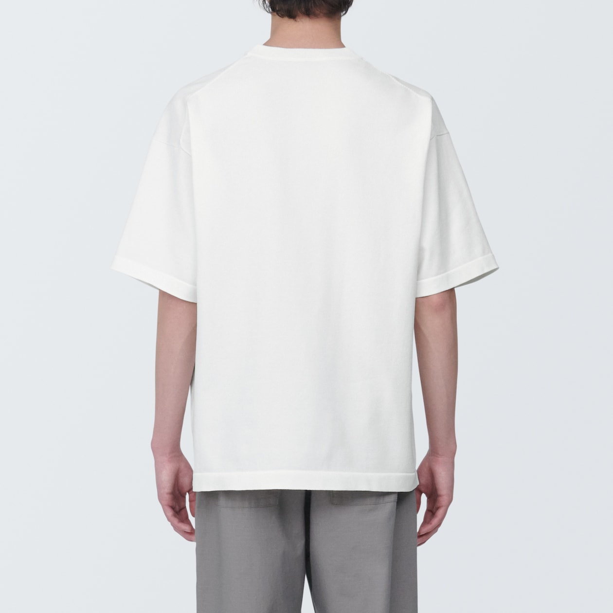 紳士　ＵＶカット天竺編みクルーネック半袖ニットＴシャツ