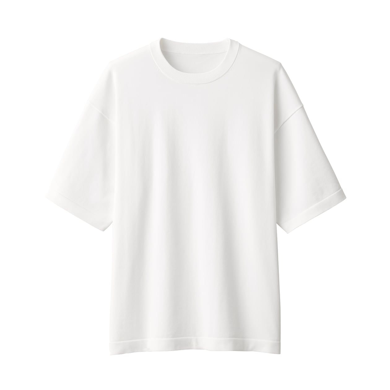 紳士　ＵＶカット天竺編みクルーネック半袖ニットＴシャツ