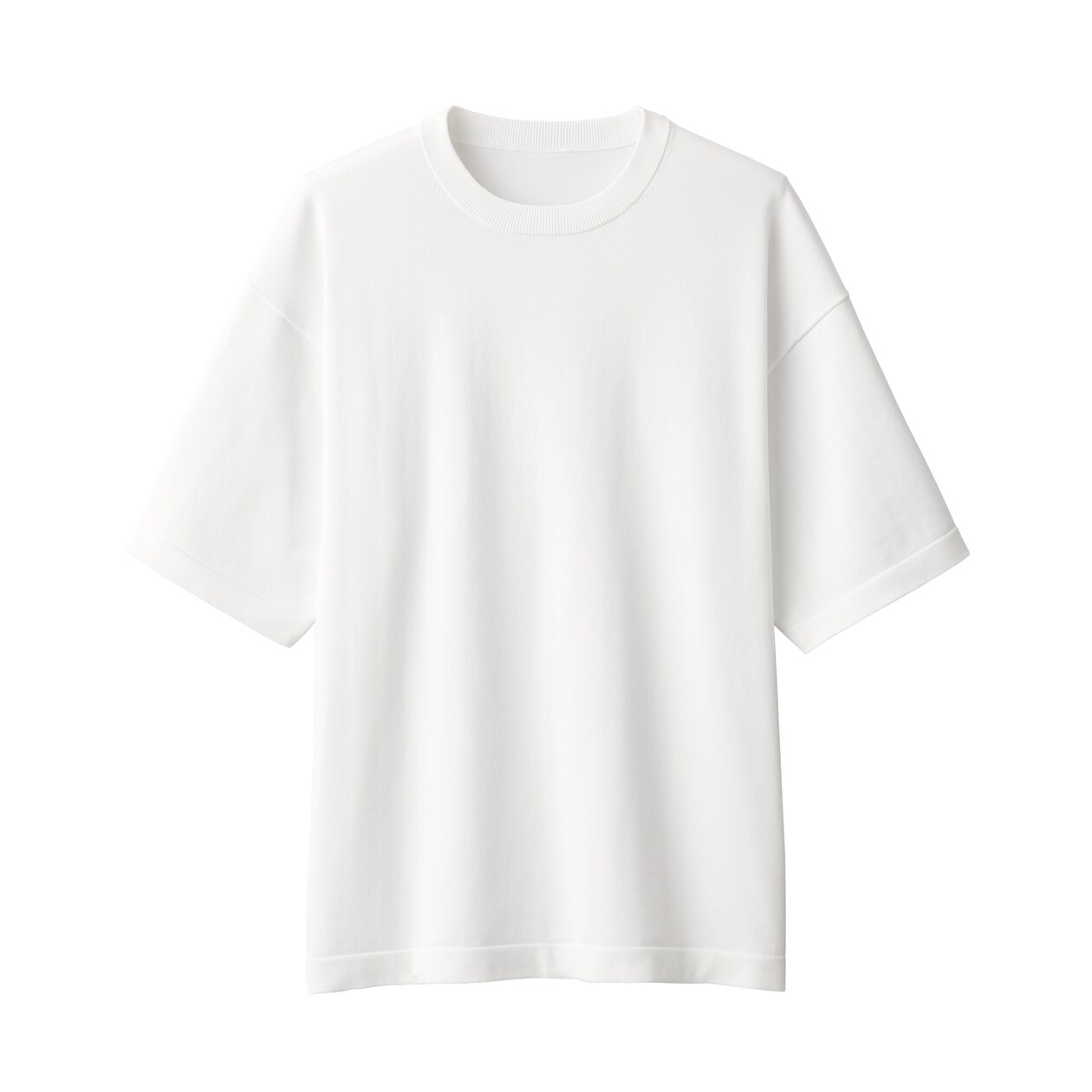 紳士　ＵＶカット天竺編みクルーネック半袖ニットＴシャツ