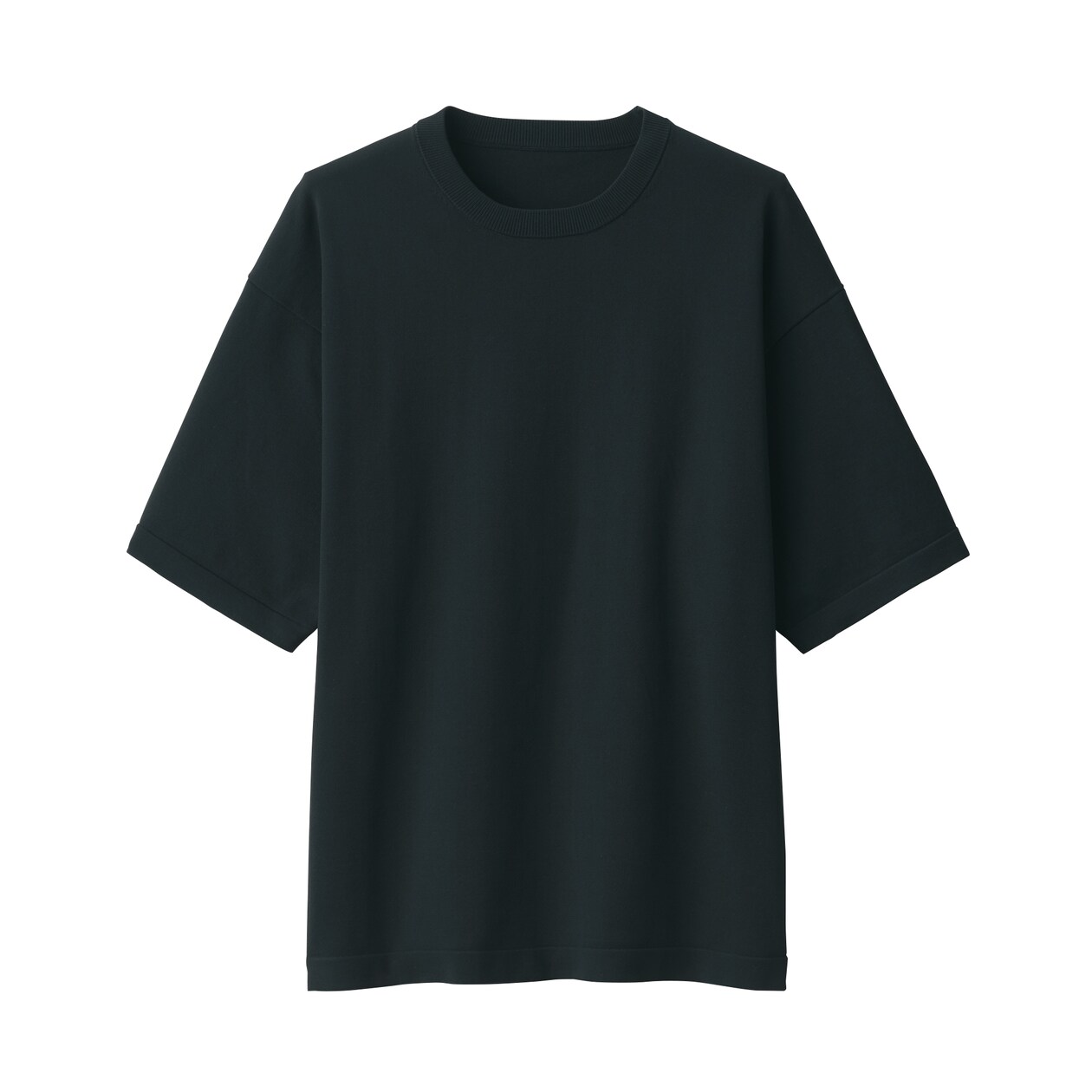 紳士　ＵＶカット天竺編みクルーネック半袖ニットＴシャツ