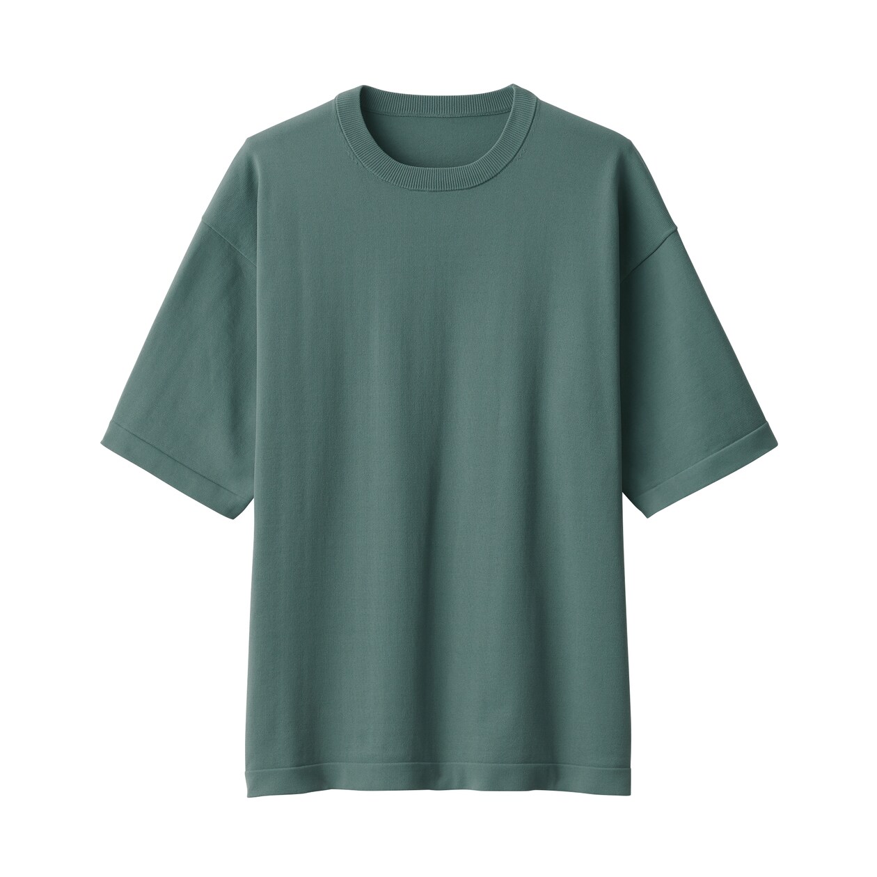 紳士　ＵＶカット天竺編みクルーネック半袖ニットＴシャツ