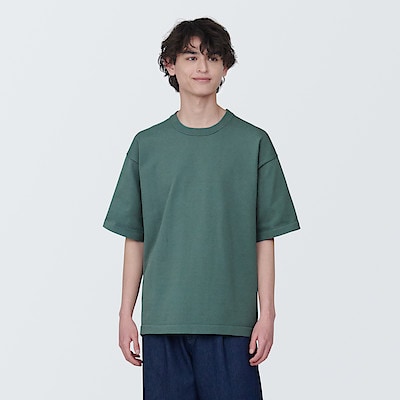 紳士　ＵＶカット天竺編みクルーネック半袖ニットＴシャツ