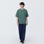紳士　ＵＶカット天竺編みクルーネック半袖ニットＴシャツ