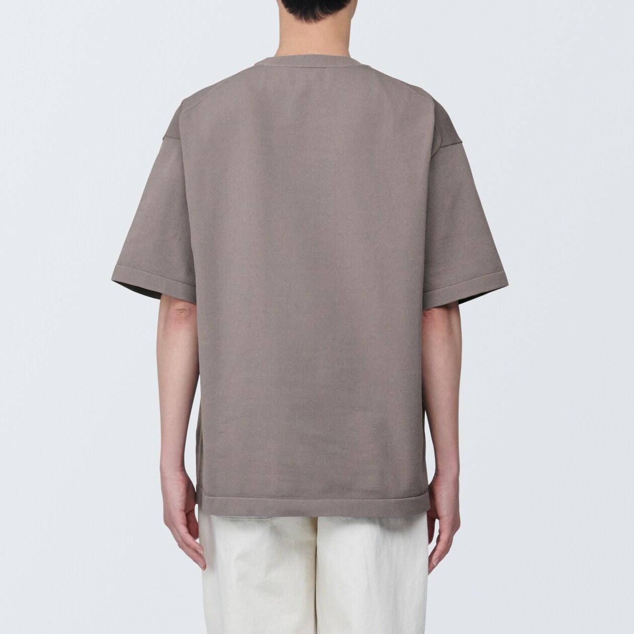 紳士　ＵＶカット天竺編みクルーネック半袖ニットＴシャツ