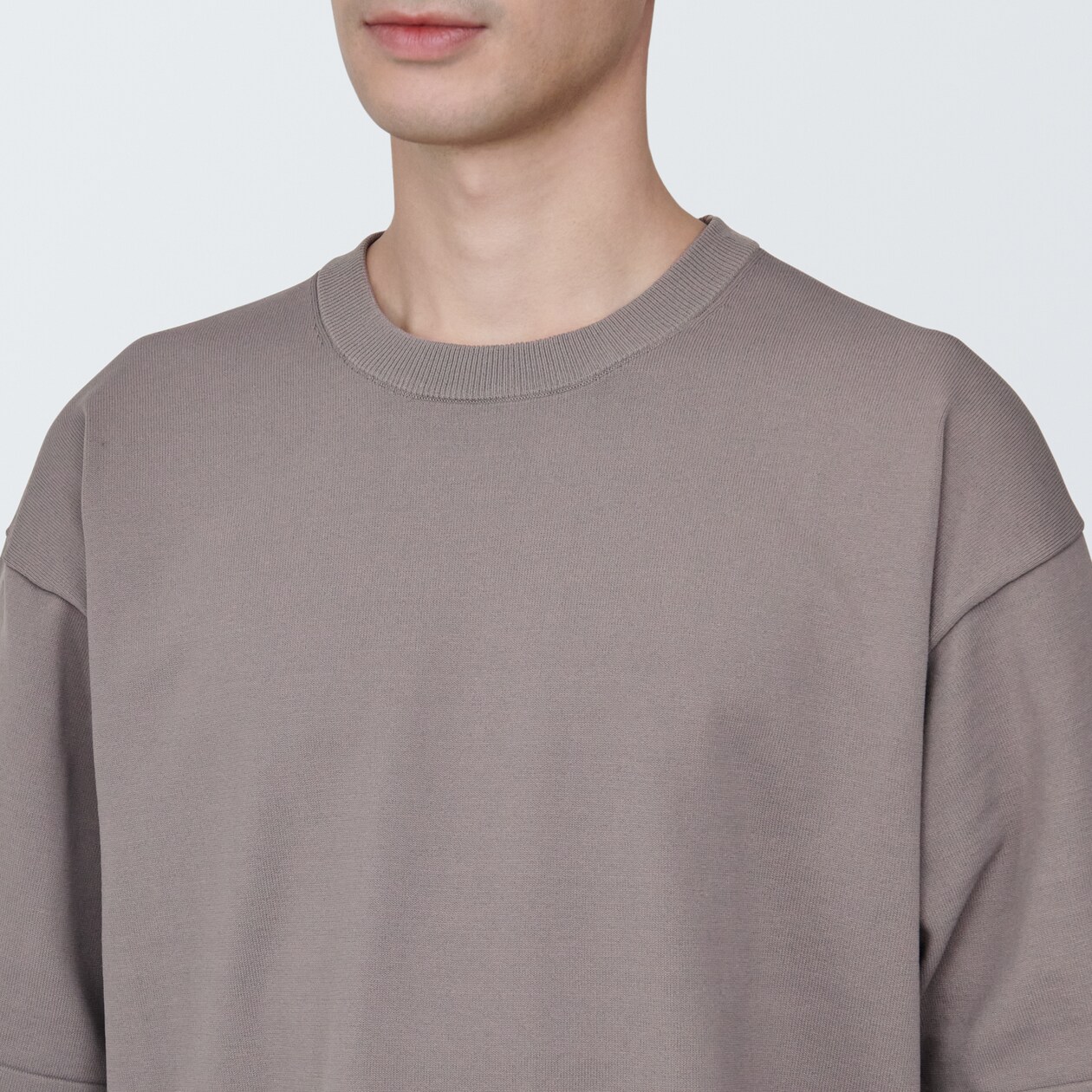 紳士　ＵＶカット天竺編みクルーネック半袖ニットＴシャツ