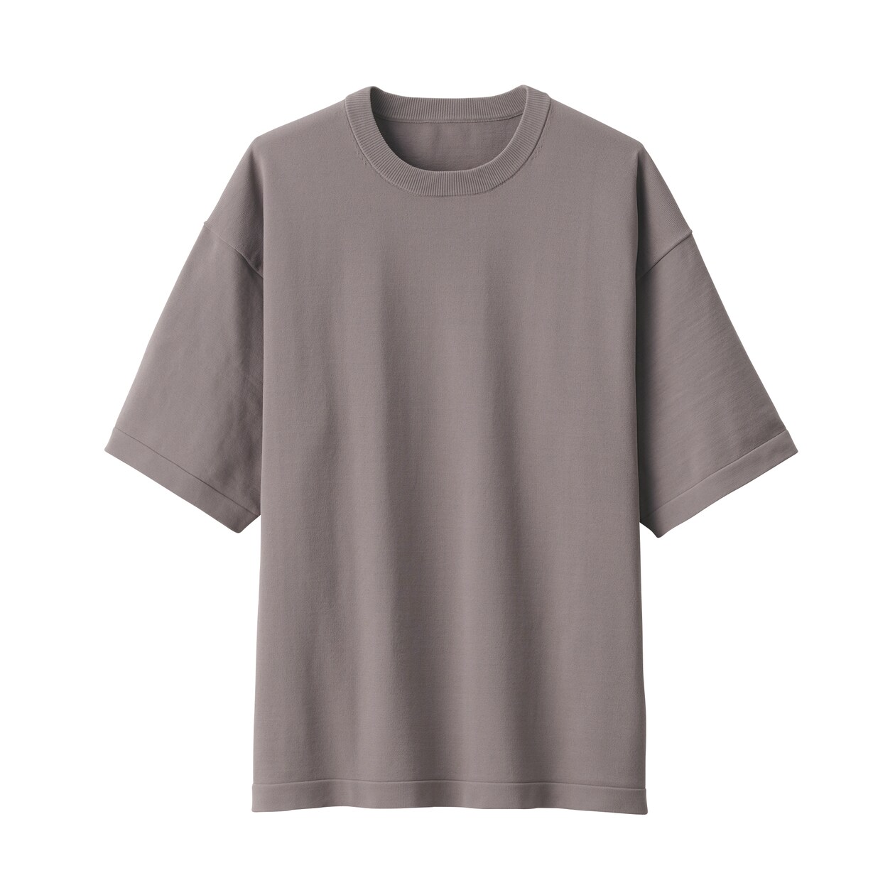 紳士　ＵＶカット天竺編みクルーネック半袖ニットＴシャツ