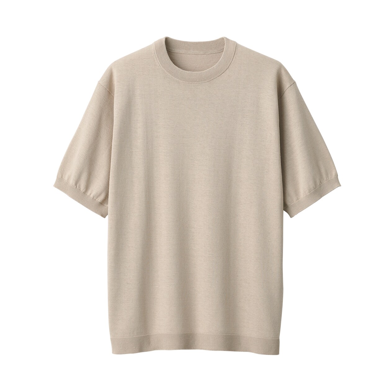 紳士　ＵＶカットヘンプ混クルーネック半袖セーター