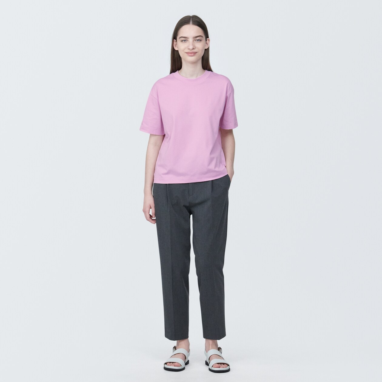 婦人　天竺編みクルーネック半袖Ｔシャツ