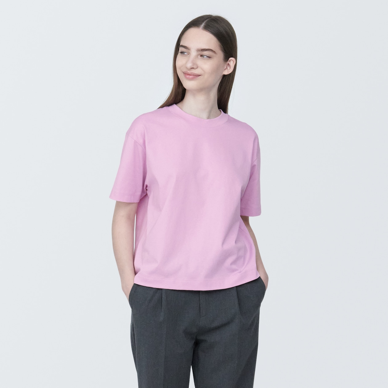 婦人　天竺編みクルーネック半袖Ｔシャツ