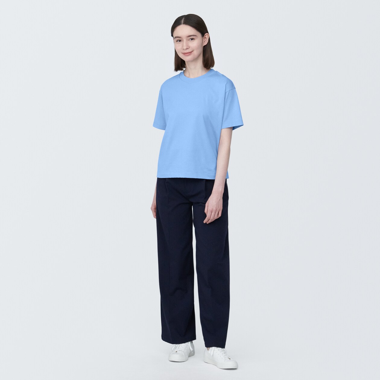 婦人　天竺編みクルーネック半袖Ｔシャツ