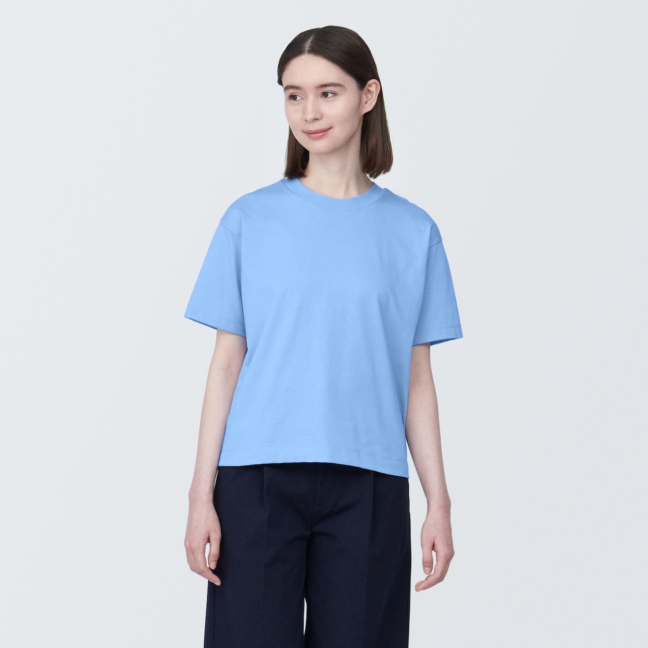 婦人　天竺編みクルーネック半袖Ｔシャツ