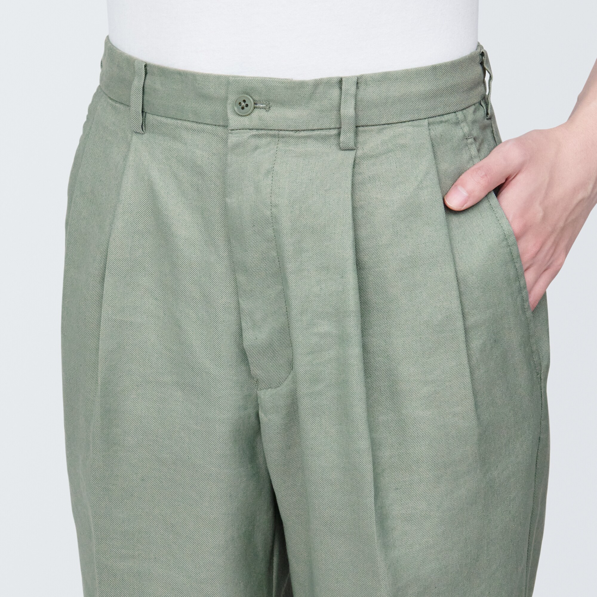 紳士 ヘンプ混タックストレートパンツ | 無印良品