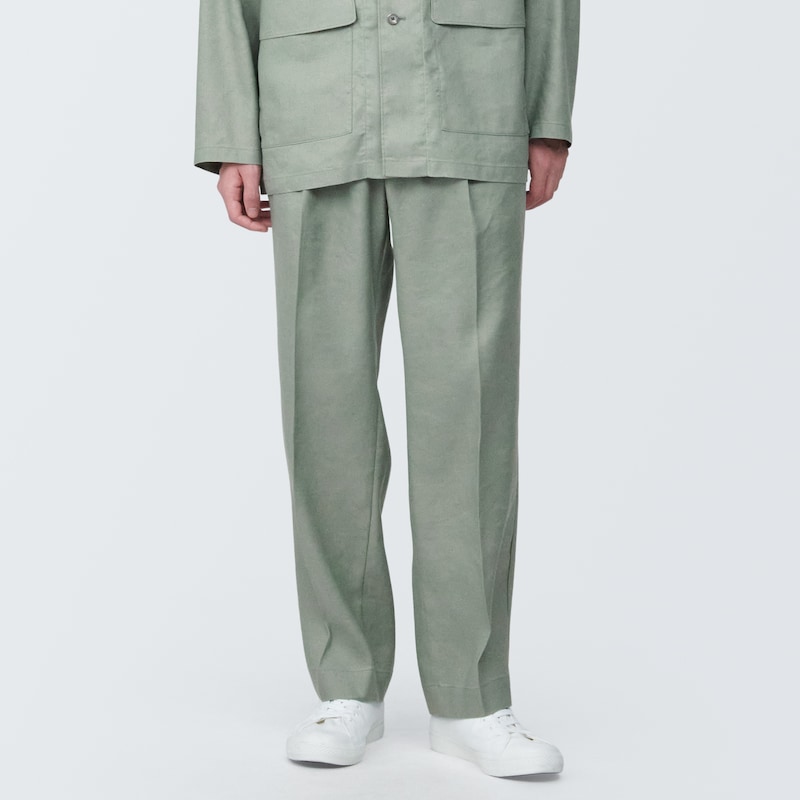 紳士 ヘンプ混タックストレートパンツ | 無印良品