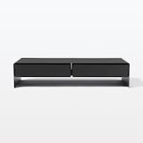 スチールモニタースタンド　引出付・ワイド・ダークグレー