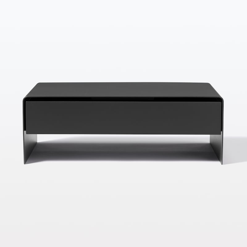 スチールモニタースタンド　引出付・ダークグレー