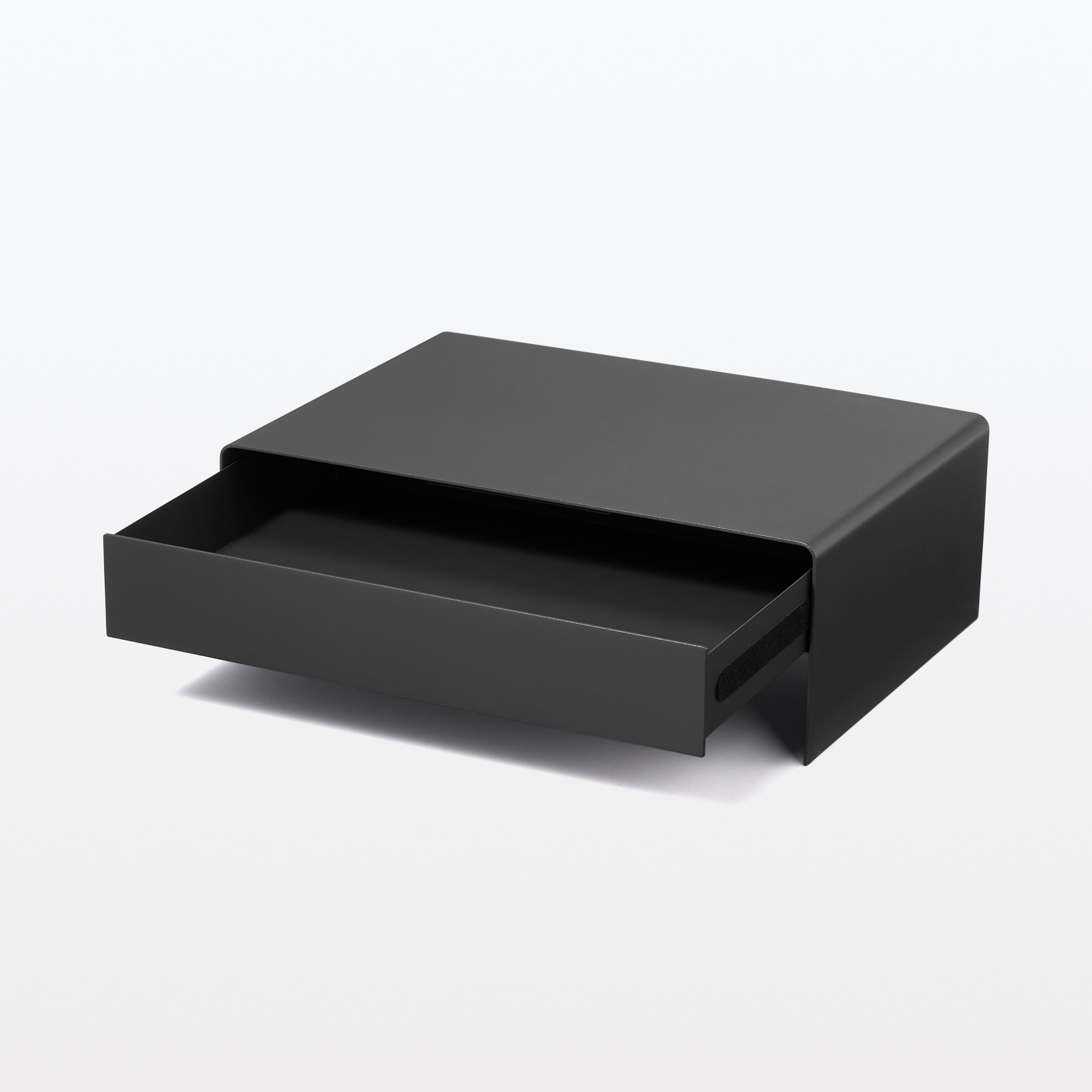 スチールモニタースタンド　引出付・ダークグレー