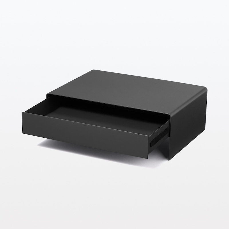 スチールモニタースタンド　引出付・ダークグレー