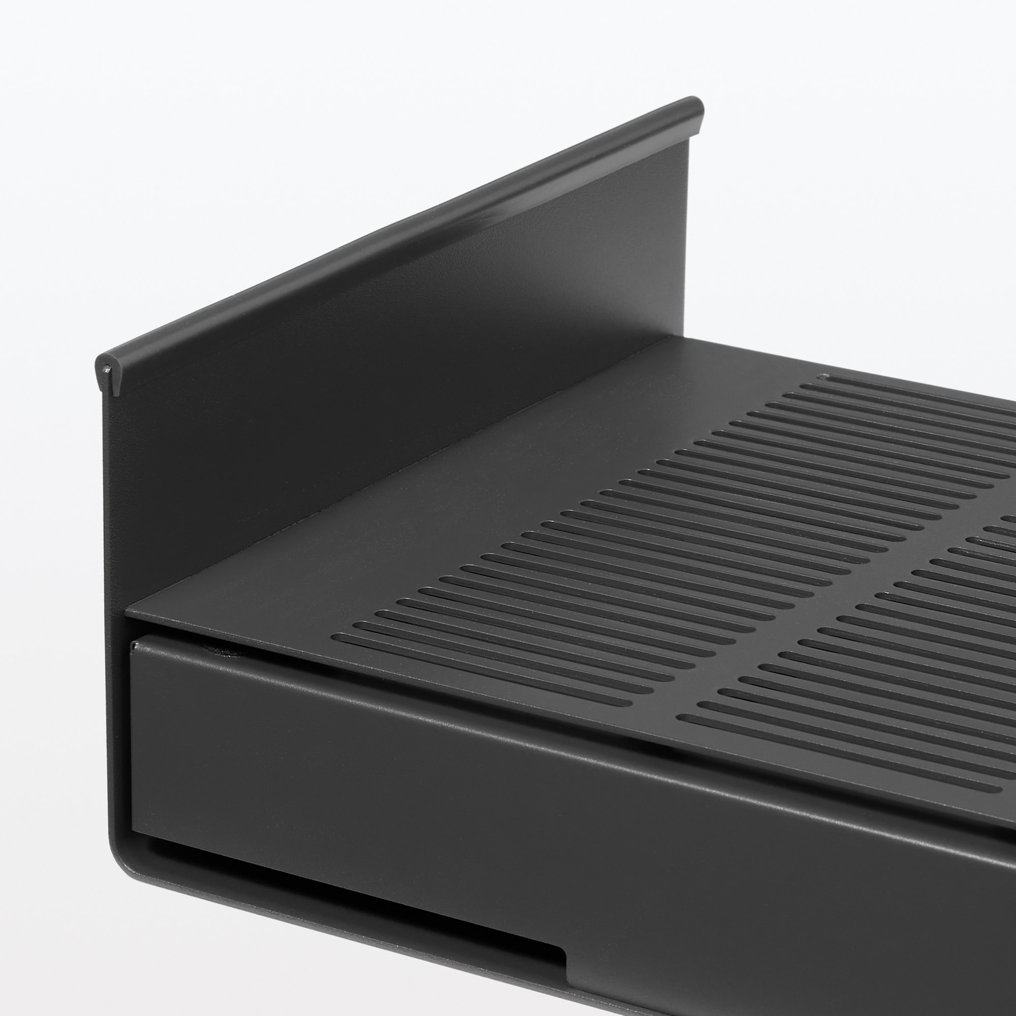 スチールモニタースタンド　引出付・ダークグレー