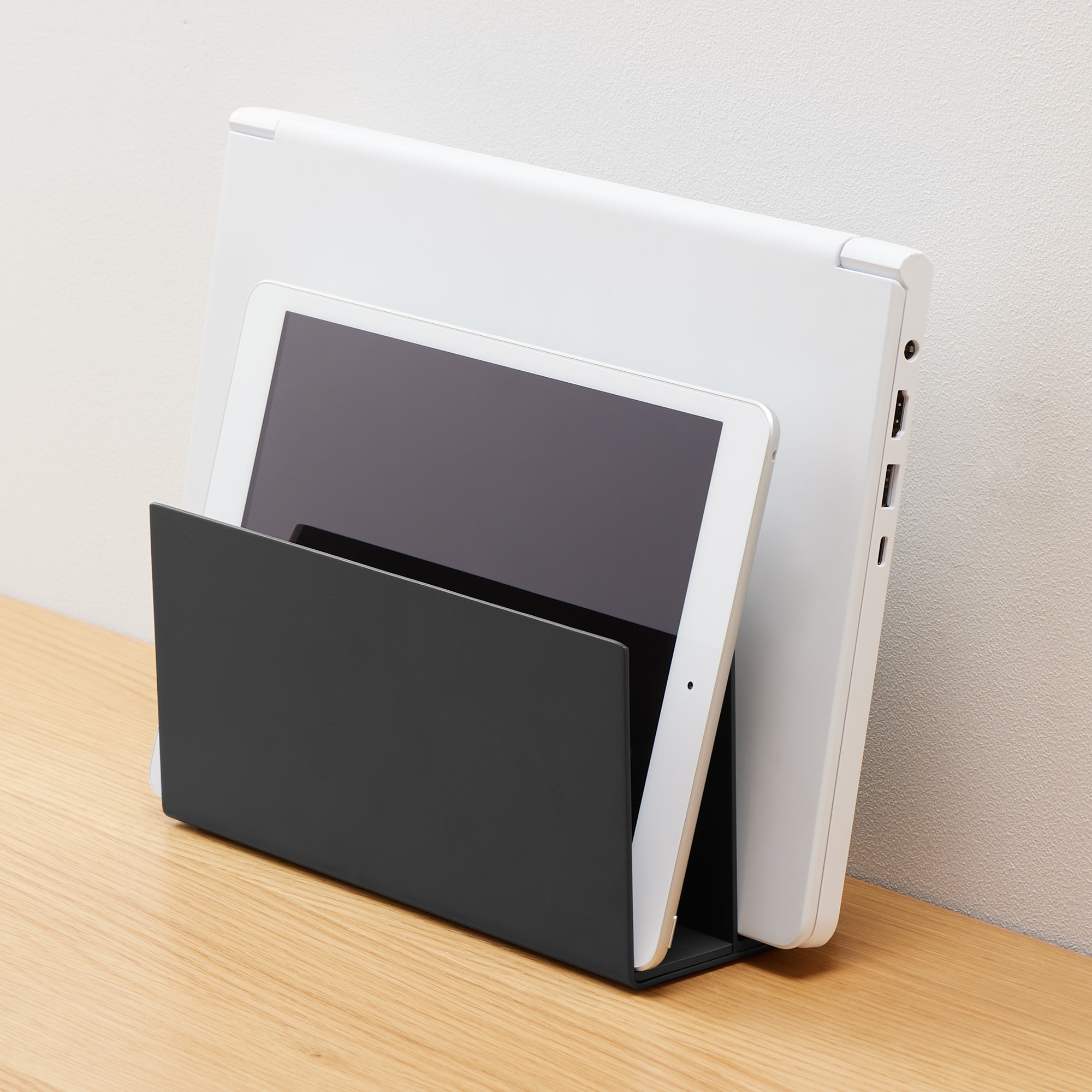 スチール仕切りスタンド・２仕切・ダークグレー