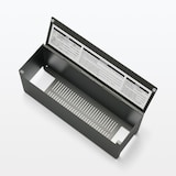 スチールタップ収納箱フラップ式・ダークグレー