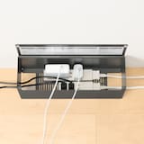 スチールタップ収納箱フラップ式・ダークグレー