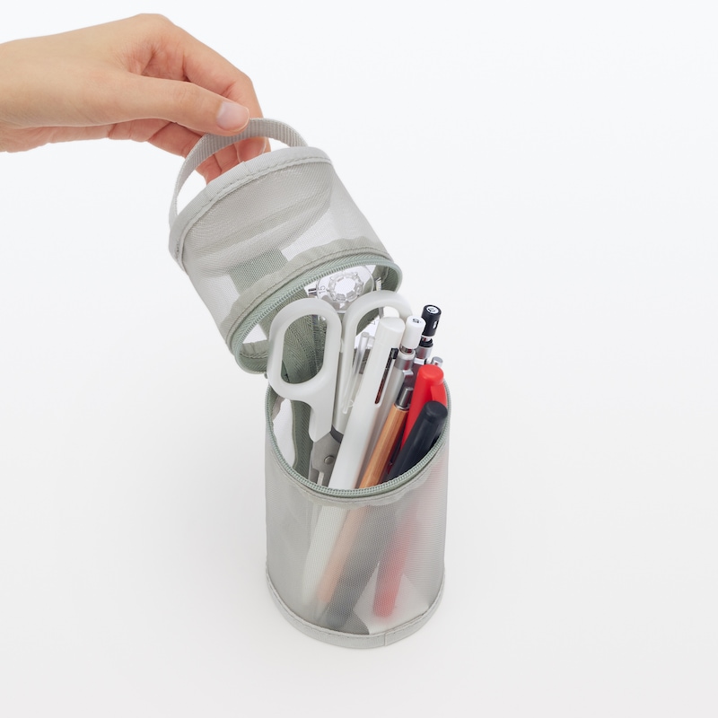 ナイロンメッシュ縦でも横でも使えるペンケース