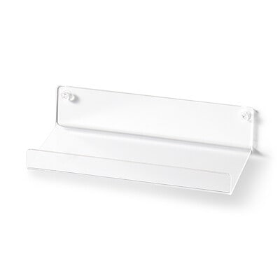 壁に付けられるアクリルディスプレイ　コの字型　約幅２２×奥行１２×高さ２．５／５ｃｍ　石こうボード用