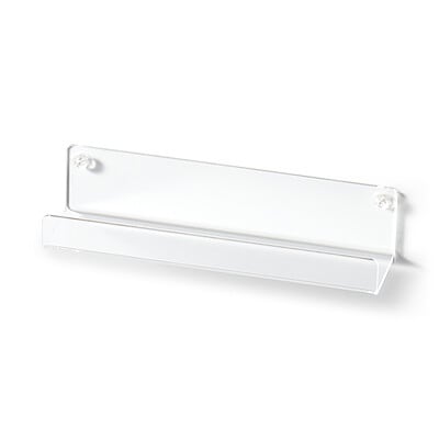 壁に付けられるアクリルディスプレイ　コの字型　約幅２２×奥行６×高さ２．５／５ｃｍ　石こうボード用