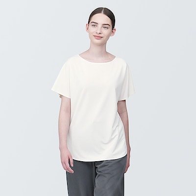 婦人　ＵＶカット涼感ボートネック半袖Ｔシャツ