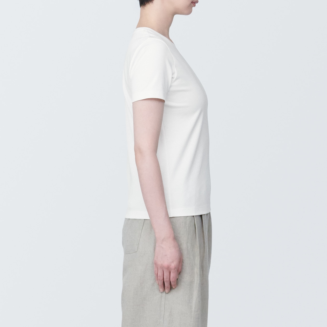 婦人　汗じみしにくいクルーネック半袖Ｔシャツ